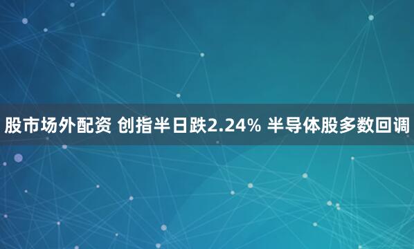 股市场外配资 创指半日跌2.24% 半导体股多数回调